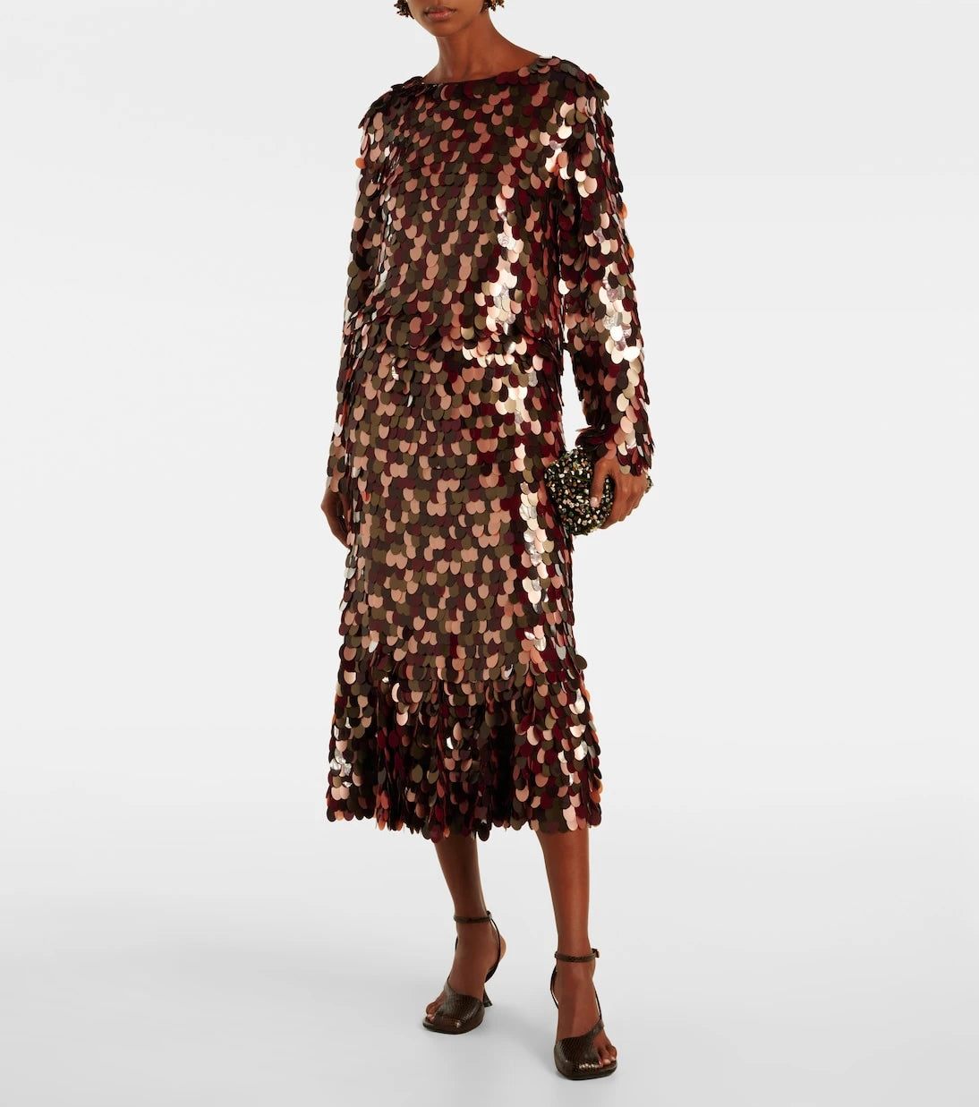 Dries Van Noten - Sequined midi skirt