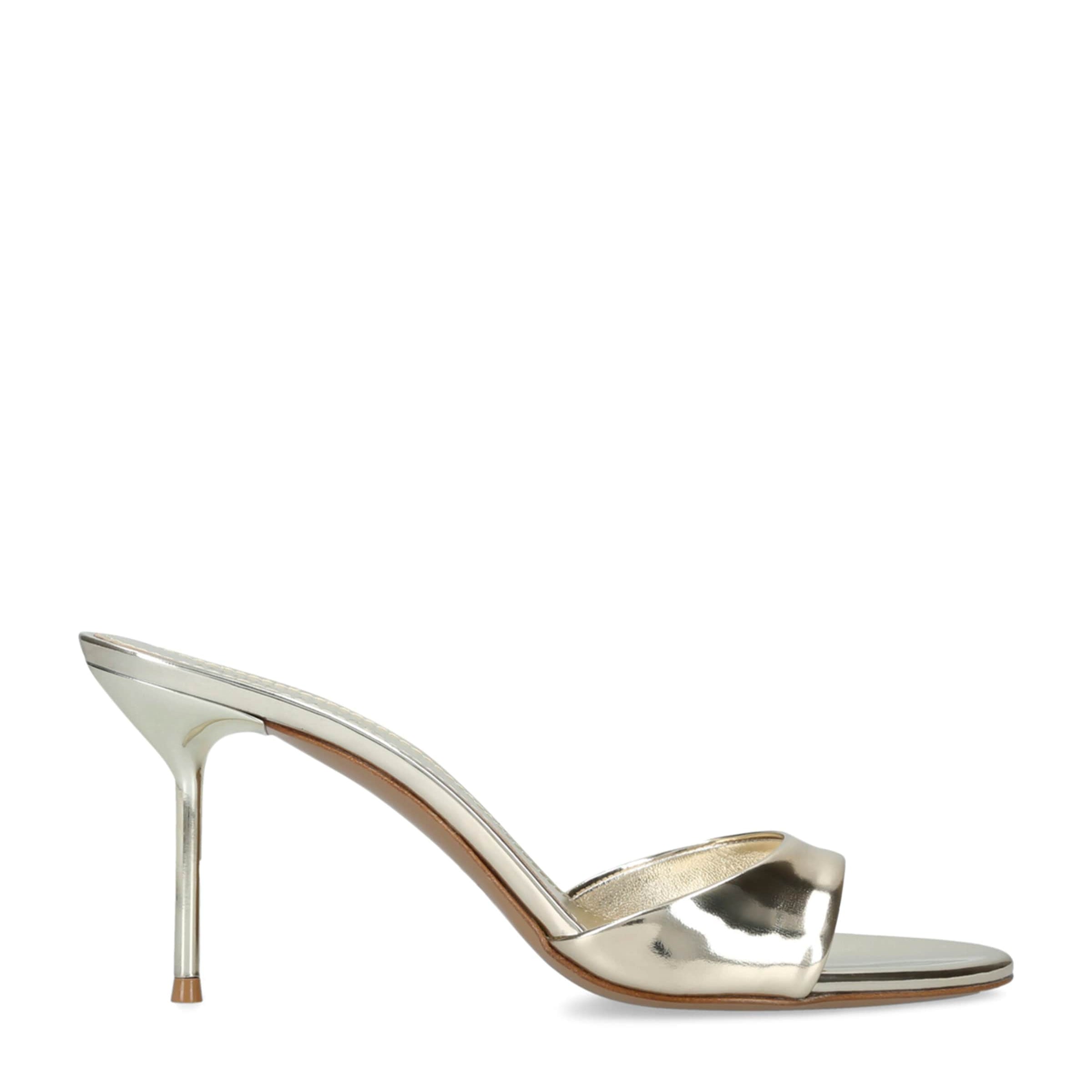 Gold Metallic Leather Lidia Mules 70