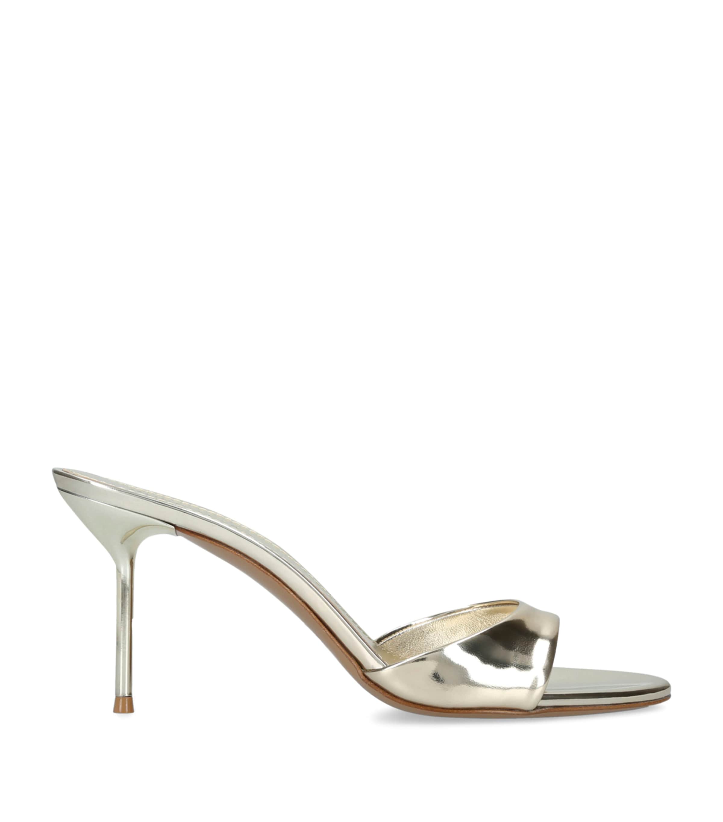 Gold Metallic Leather Lidia Mules 70