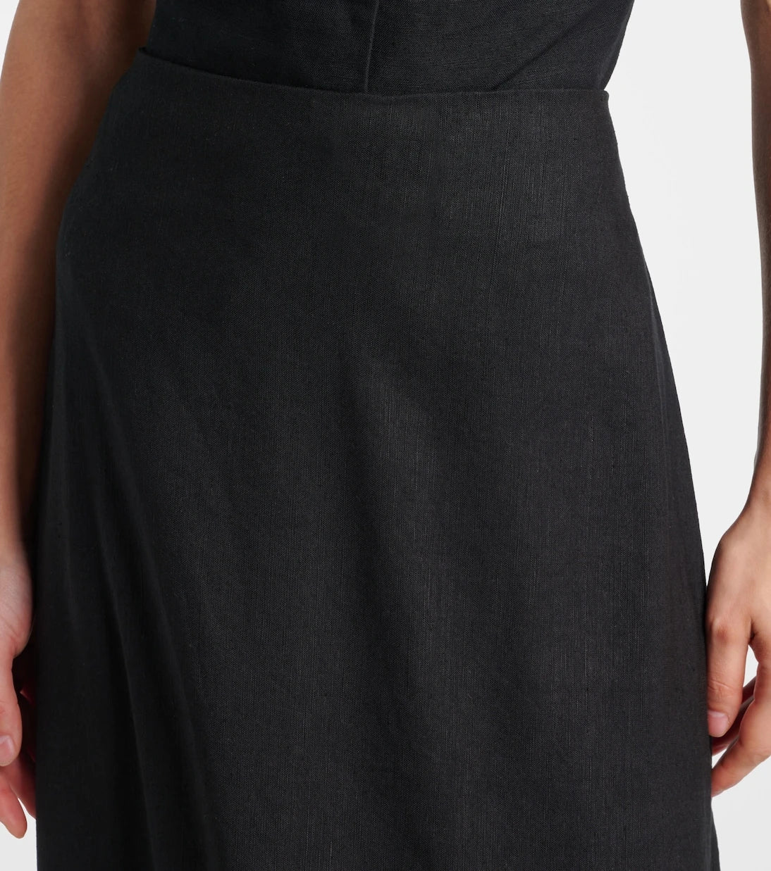 Rixo - Serano cutout linen-blend midi skirt