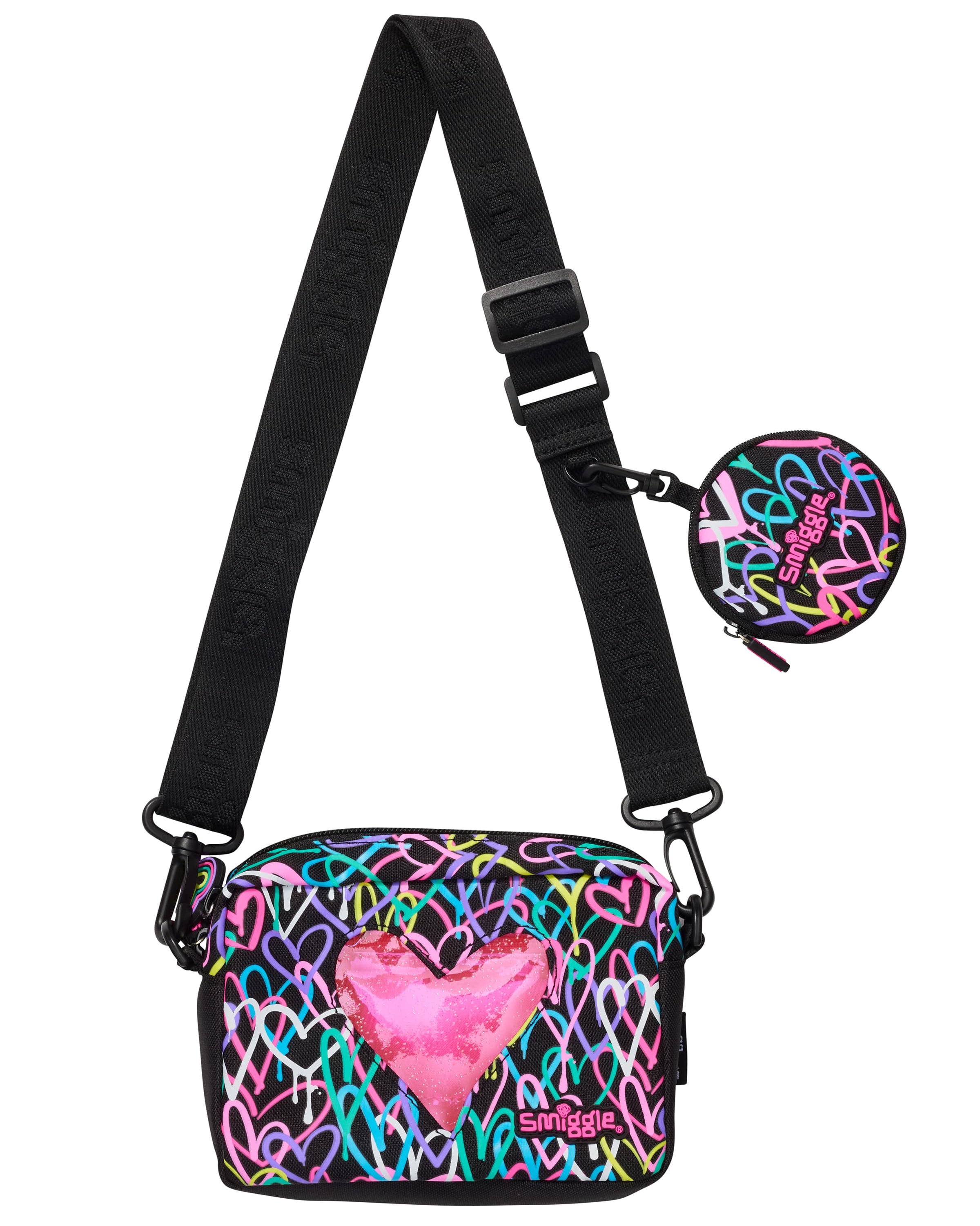 Smiggle - Kalbimi Yanıma Veren Omuz Çantası ve Cüzdan