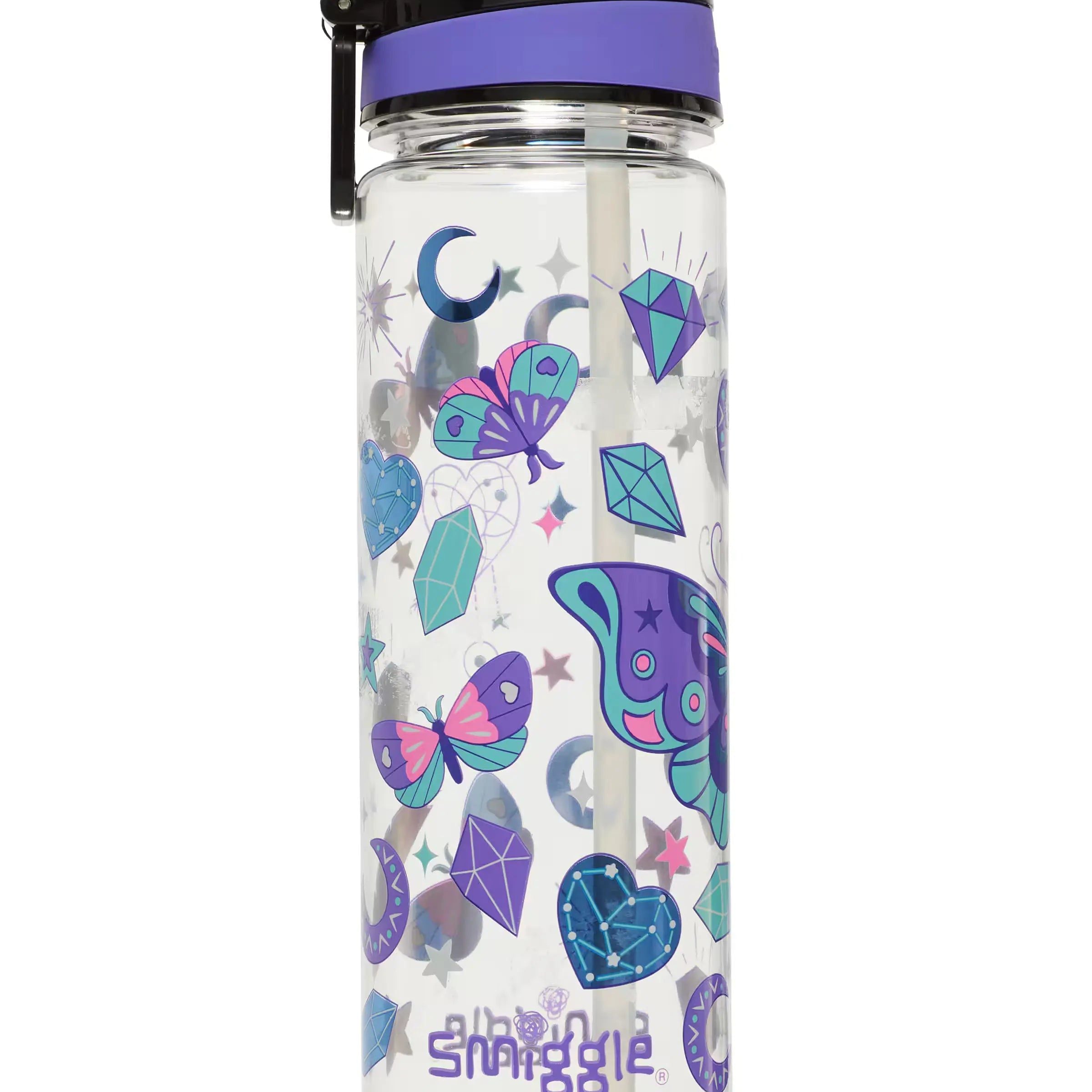 Smiggle - Fly High BPA-Free 650ML Water Bottle with Straw