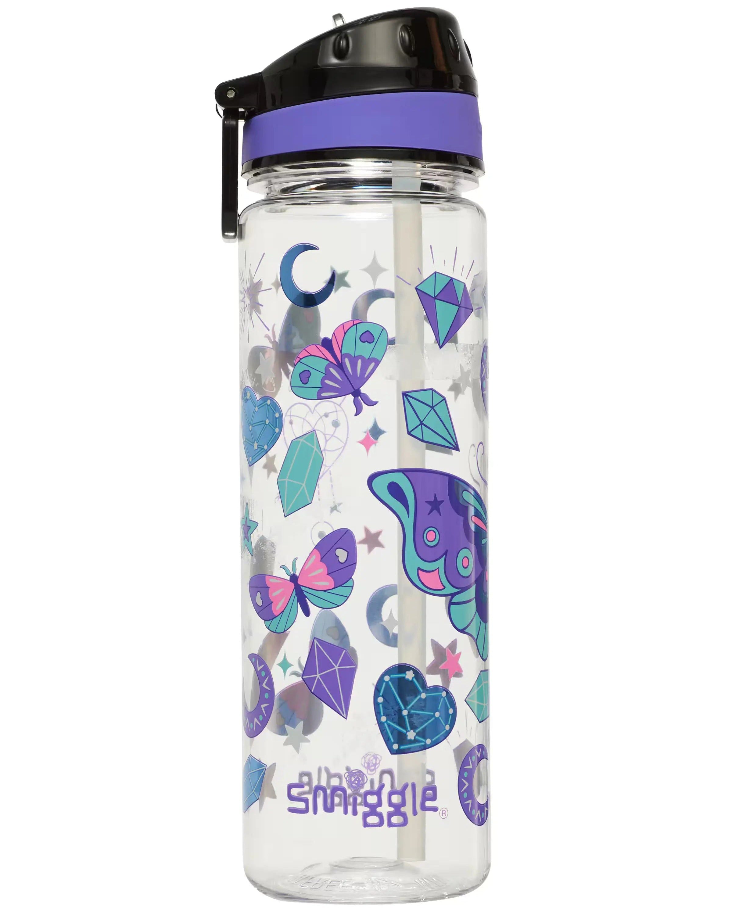 Smiggle - Fly High BPA-Free 650ML Water Bottle with Straw