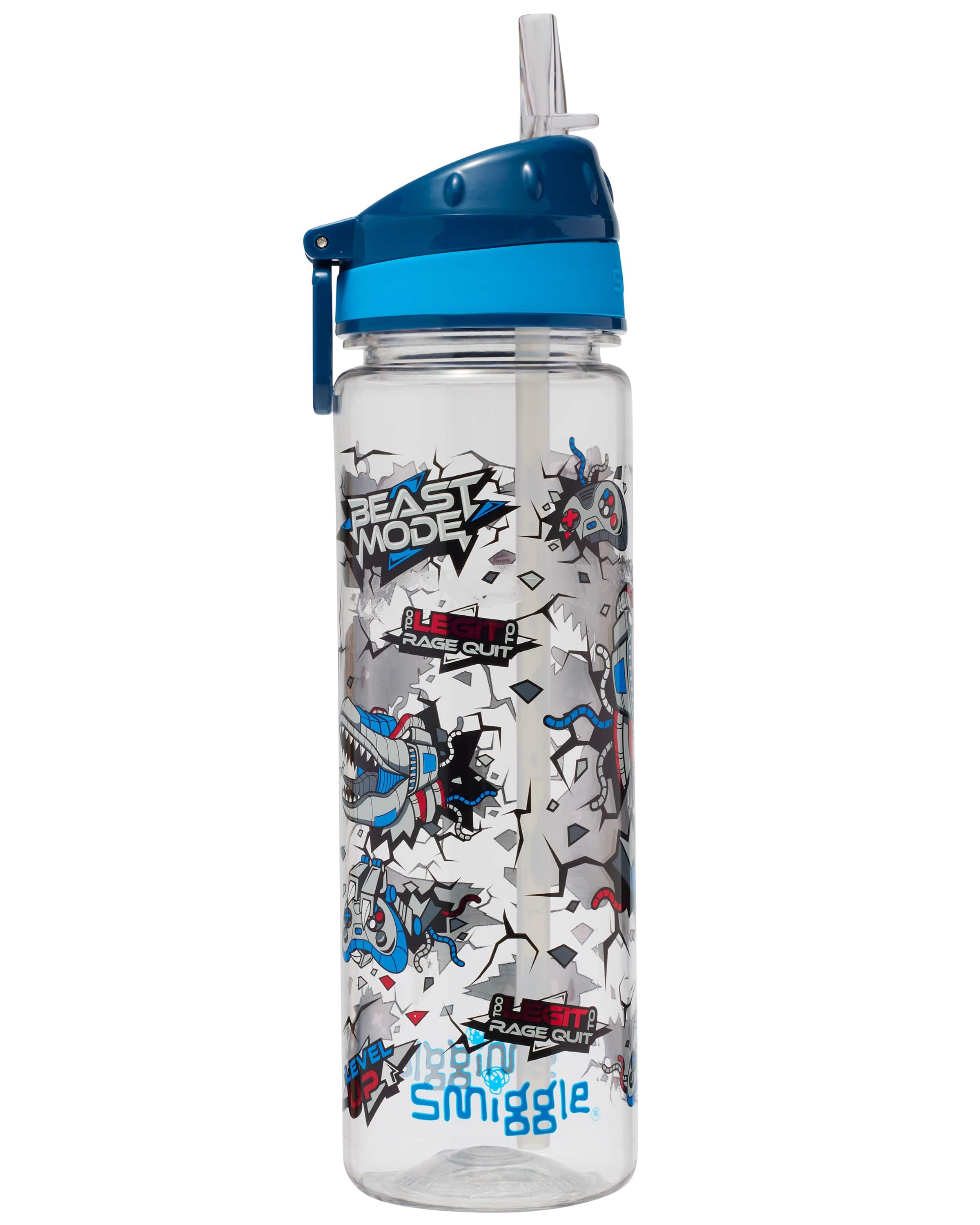 Smiggle - Fly High BPA-Free 650ML Water Bottle with Straw