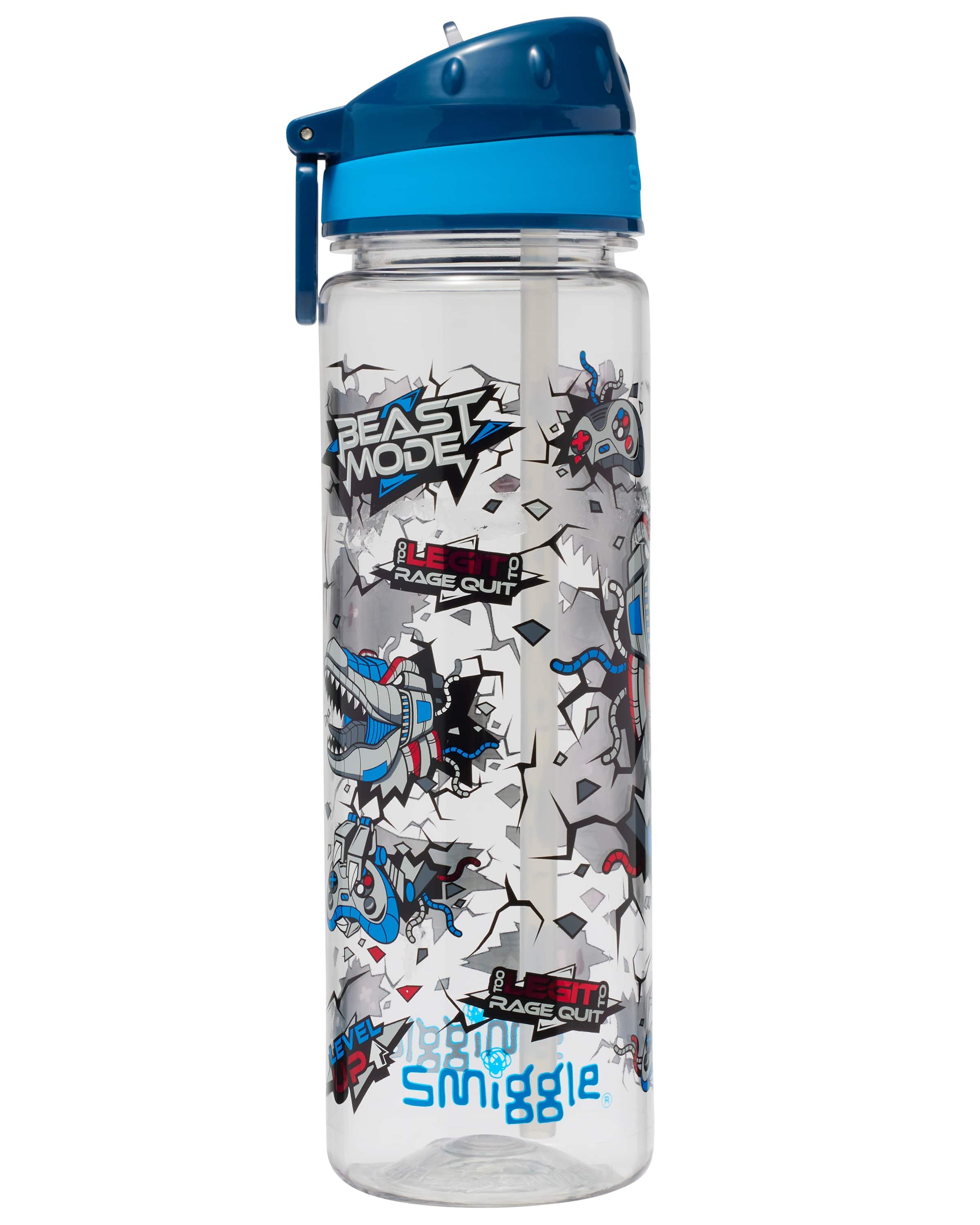 Smiggle - Fly High BPA-Free 650ML Water Bottle with Straw