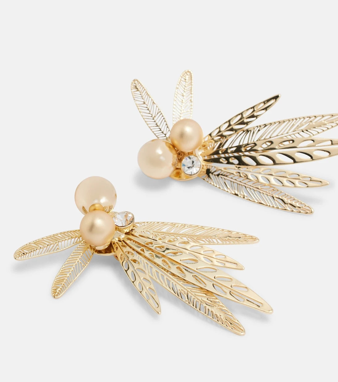 Carolina Herrera - Crystal-embellished clip-on earrings