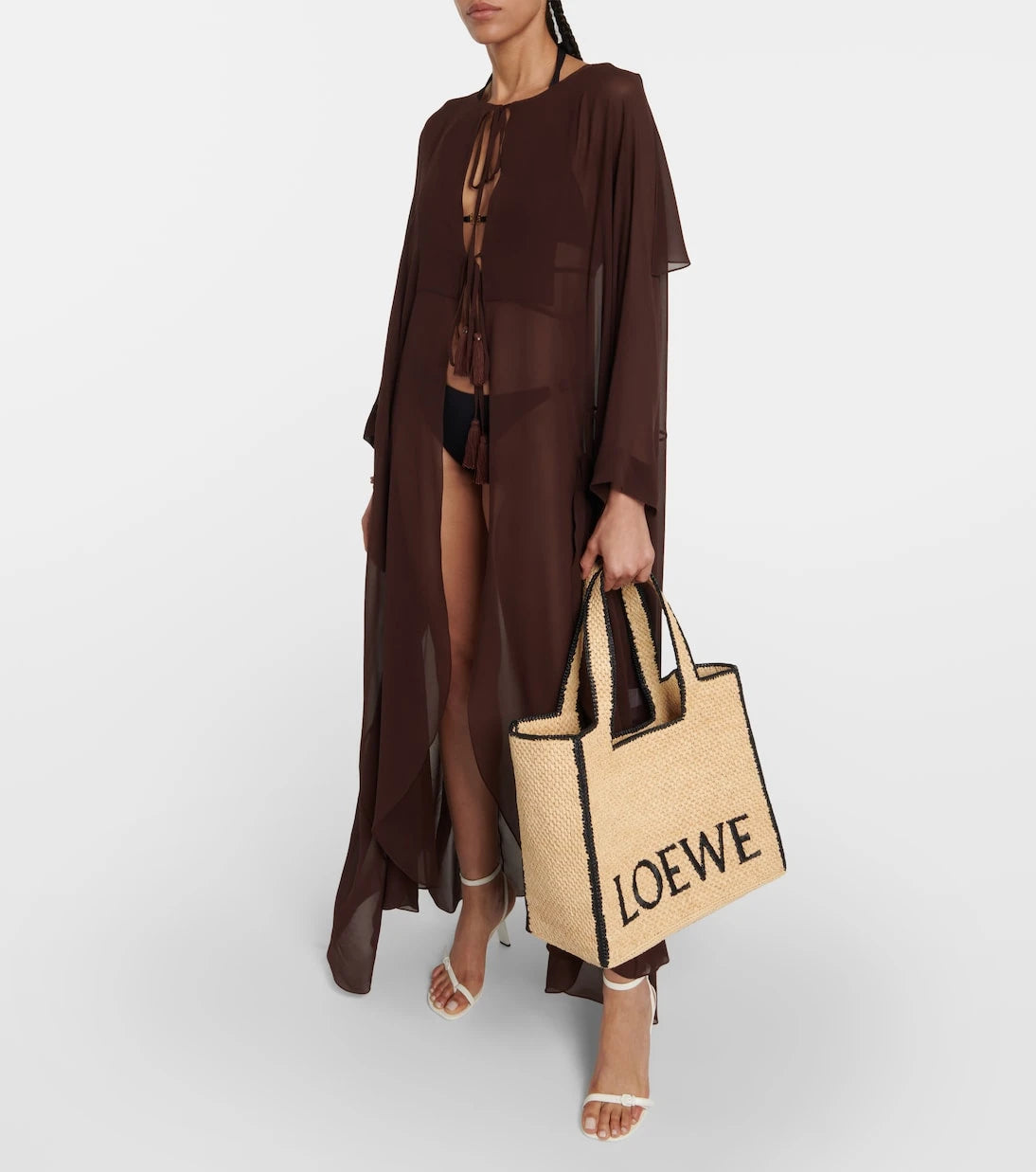 Loewe - حقيبة تسوق من الرافيا الكبيرة من مجموعة Paula's Ibiza