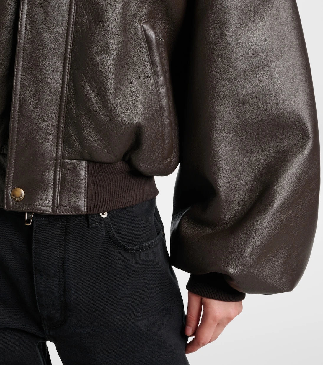 Balenciaga - Round Taxi leather jacket