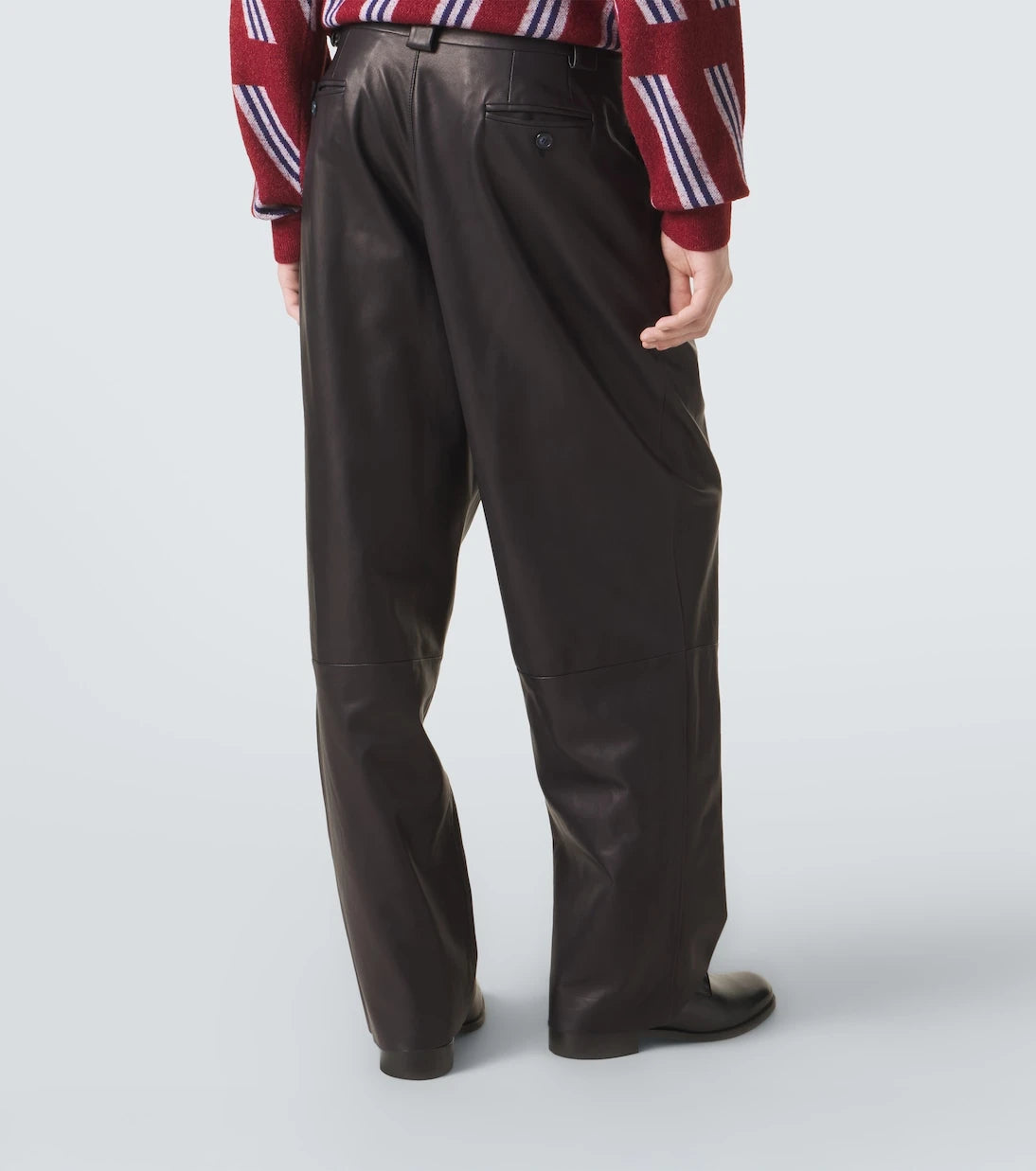 Giorgio Armani - Archivio pleated leather straight pants