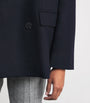 MAX&Co. Blue Wool-Blend Double-Breasted Pea Coat