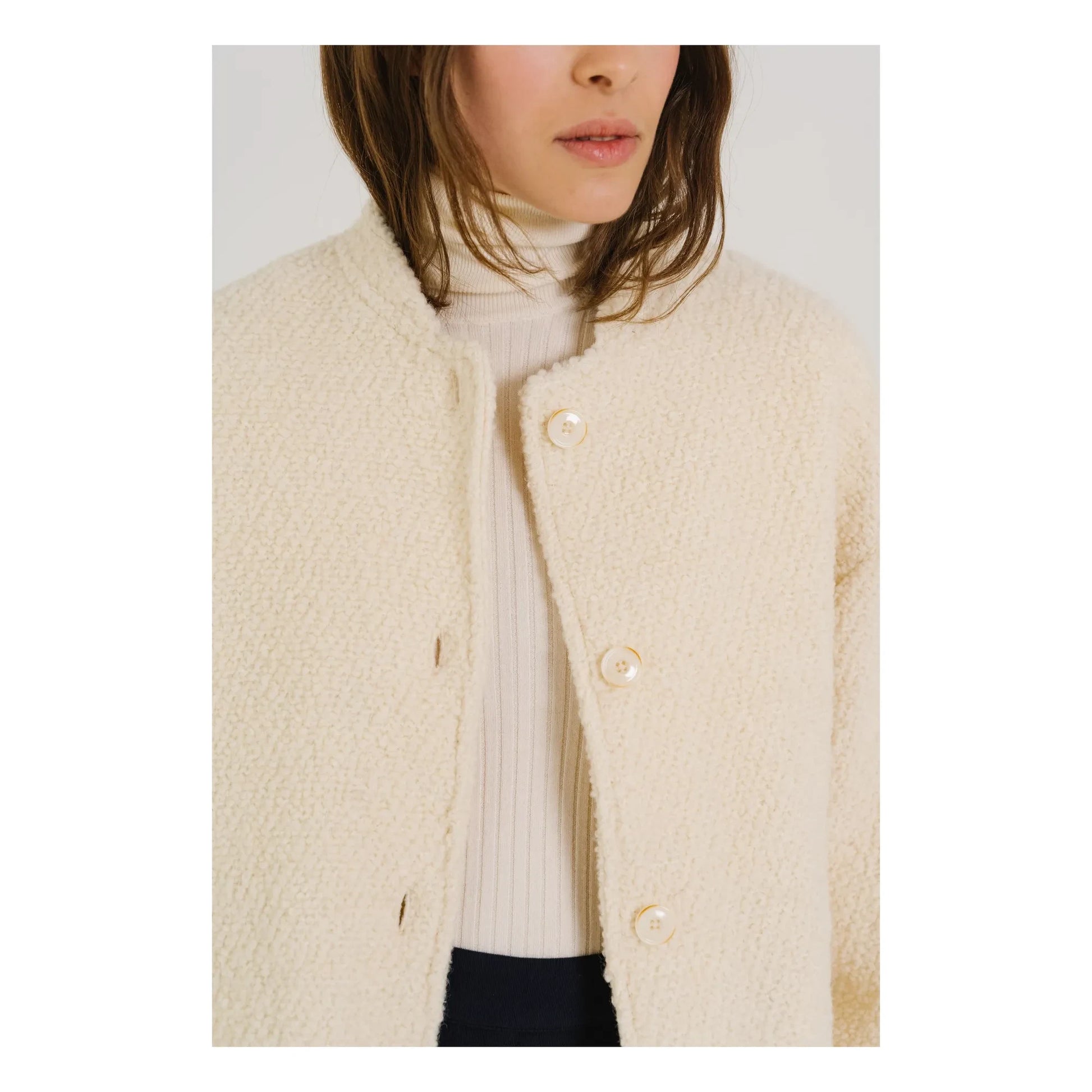 Sacrécoeur - Jay Bouclette Virgin Wool Jacket | White