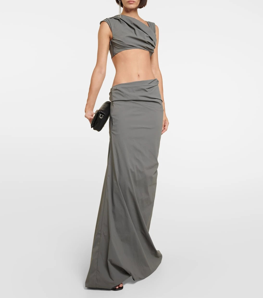Entire Studios - Draped jersey crop top
