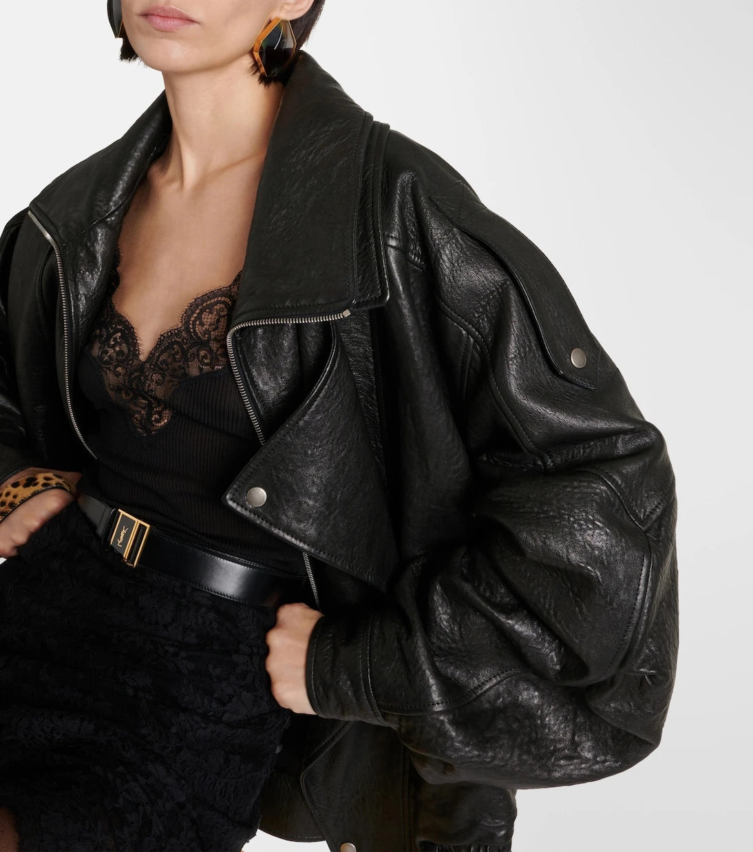 Saint Laurent - Oversized leather blouson