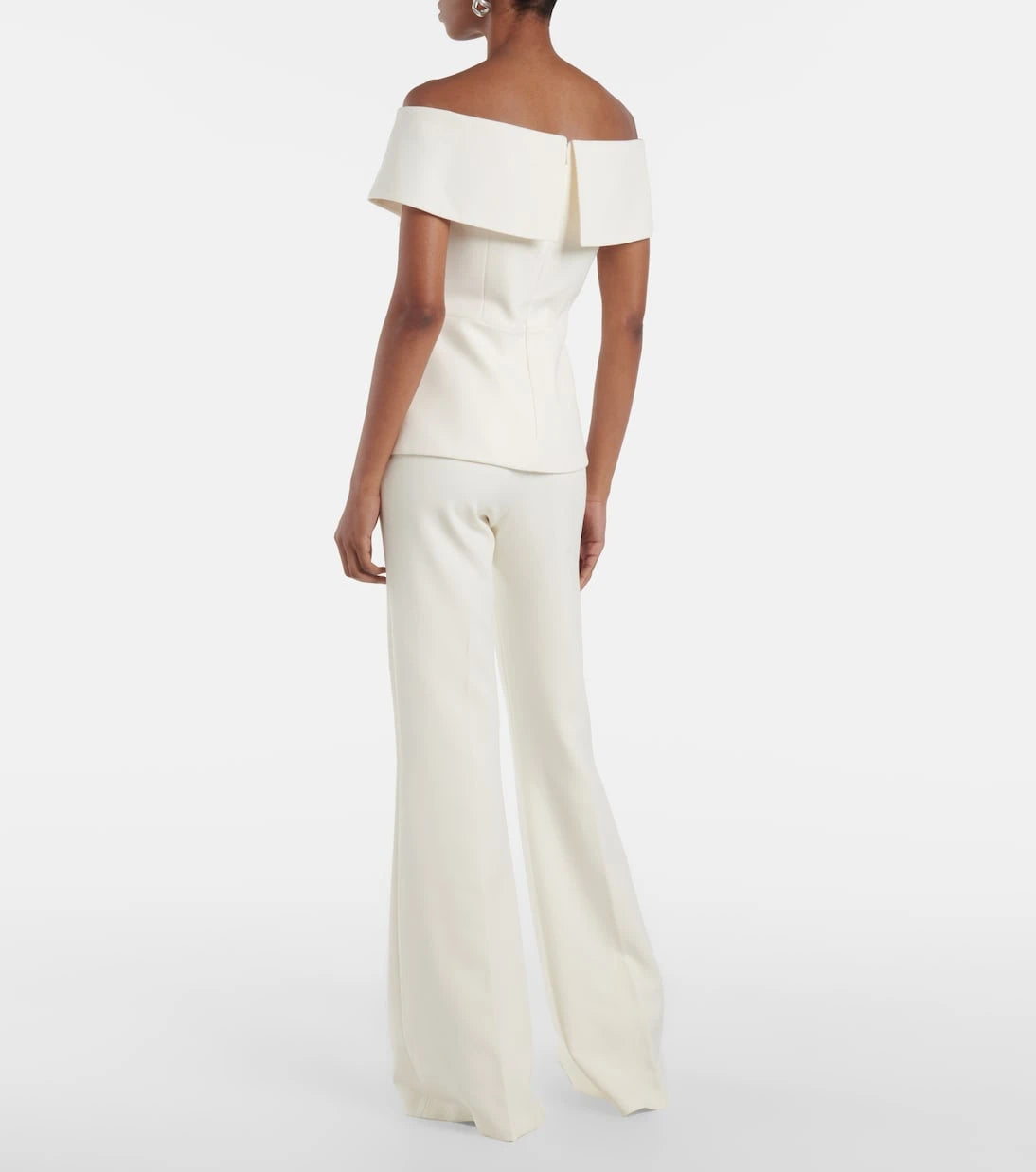 Safiyaa - Bridal Eimear off-shoulder crêpe top