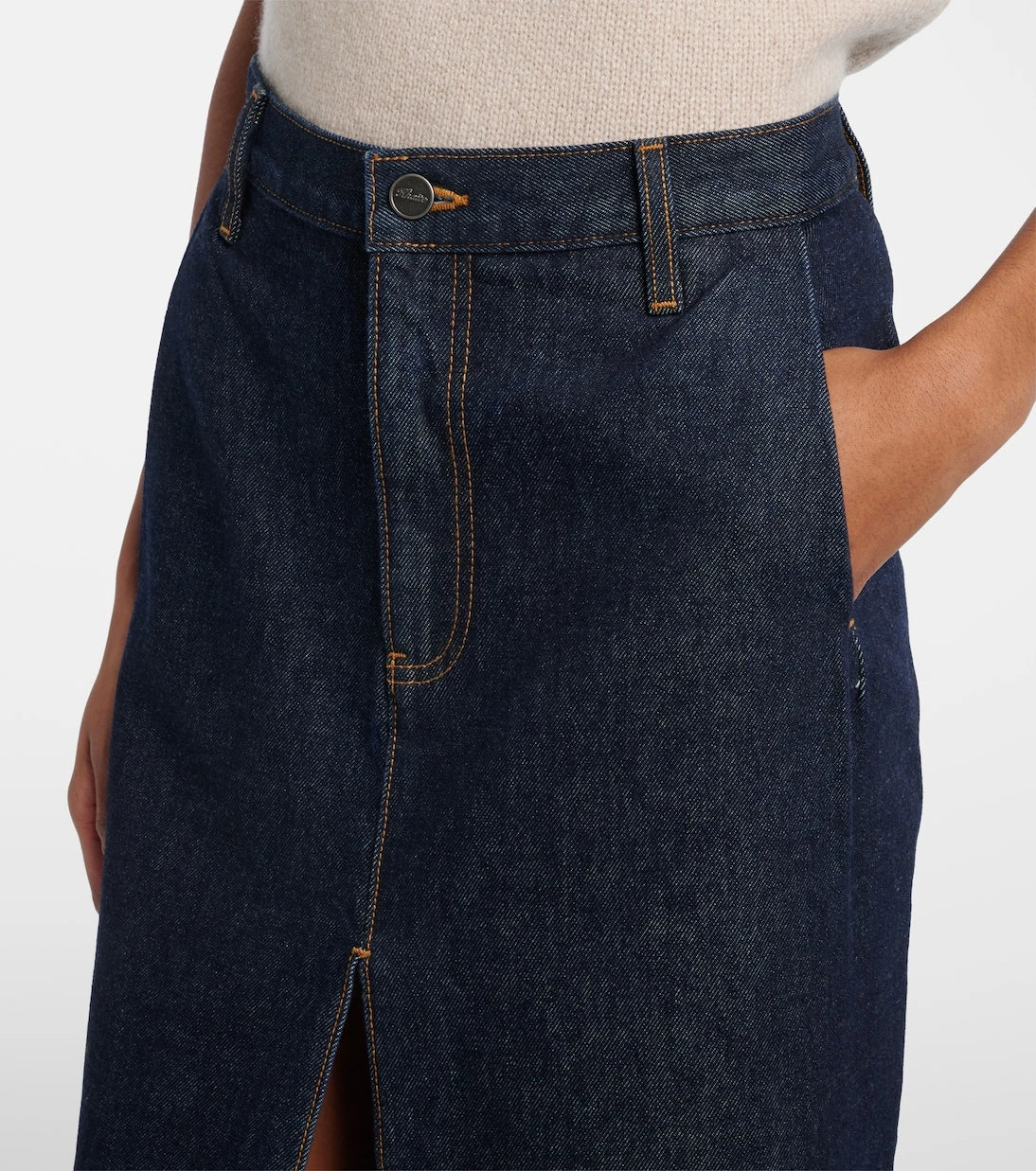 Khaite - Anden denim midi skirt