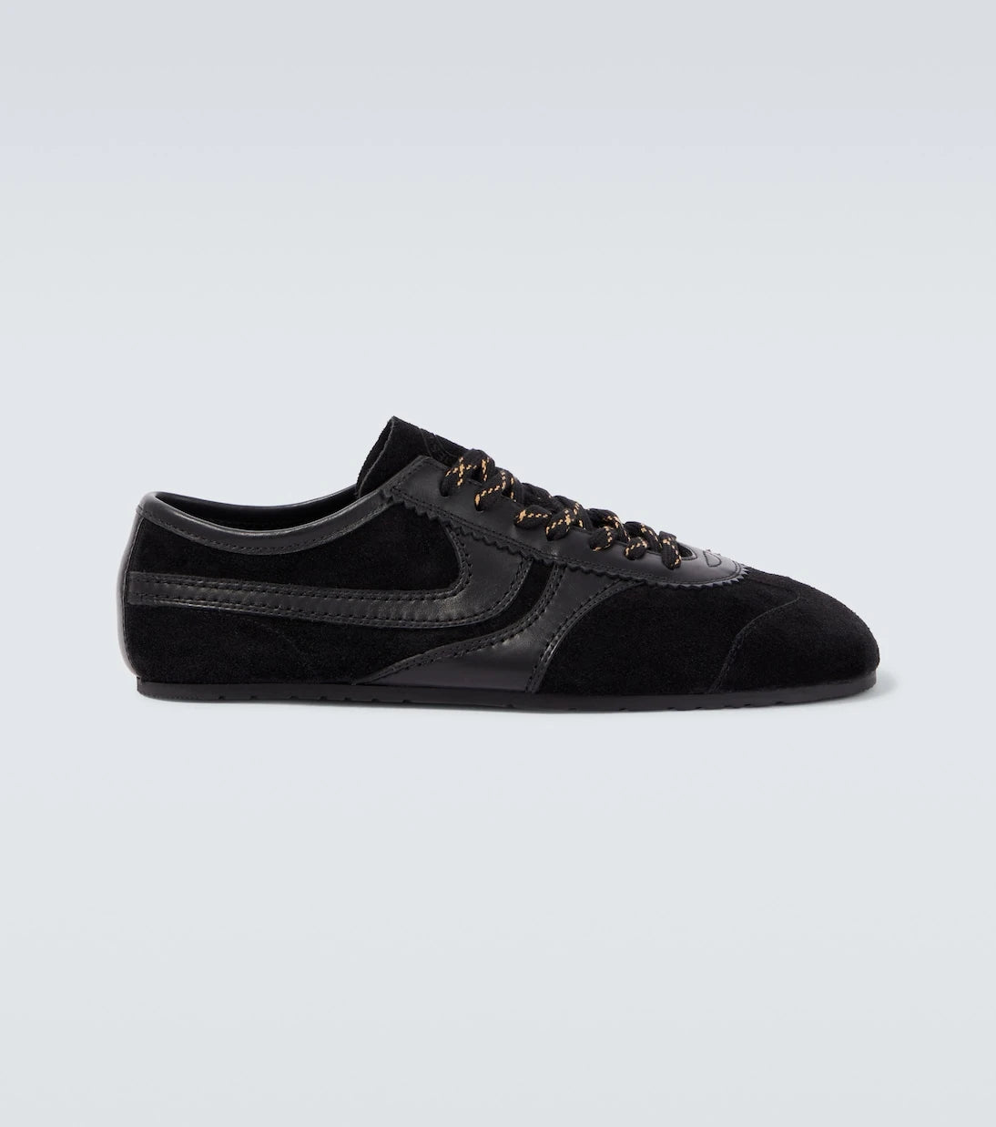 Dries Van Noten - Leather-trimmed suede sneakers