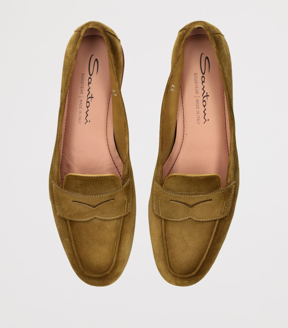 Green Suede Carla Loafers