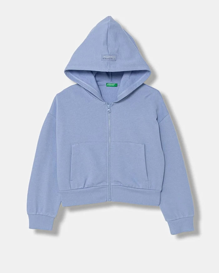 United Colors of Benetton Pamuklu Çocuk Fermuarlı Sweatshirt