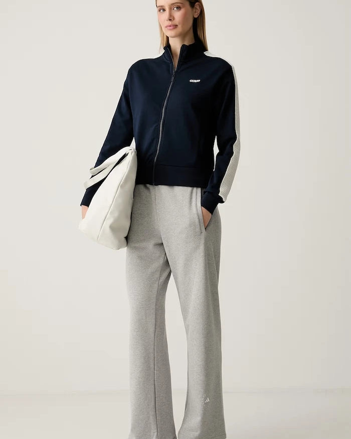 Guess kadın pamuklu fermuarlı sweatshirt PHOEBE