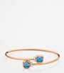 Mixed Gold, Blue Topaz and Diamond Nudo Bangle