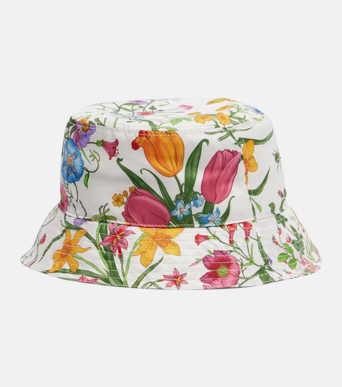 Gucci - Çiçekli ipek kova şapka