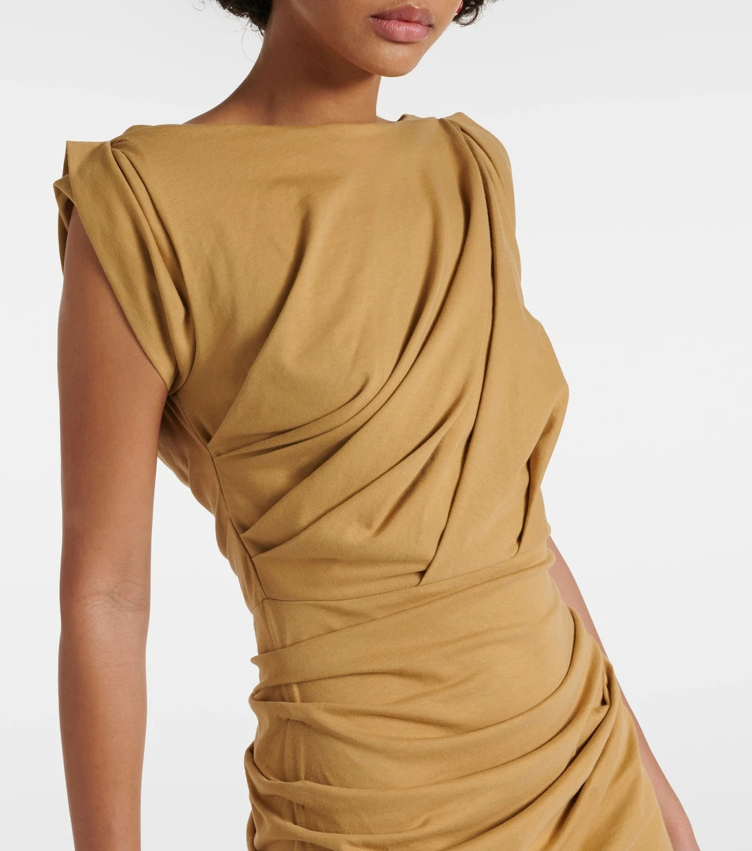 Dries Van Noten - Gathered cotton jersey midi dress