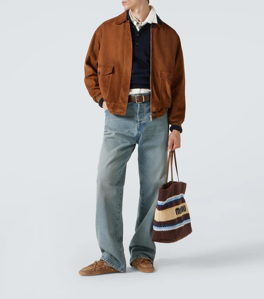 Miu Miu - Embossed suede blouson