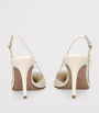 Valentino Garavani White Leather VLogo Strass Slingback Pumps 80