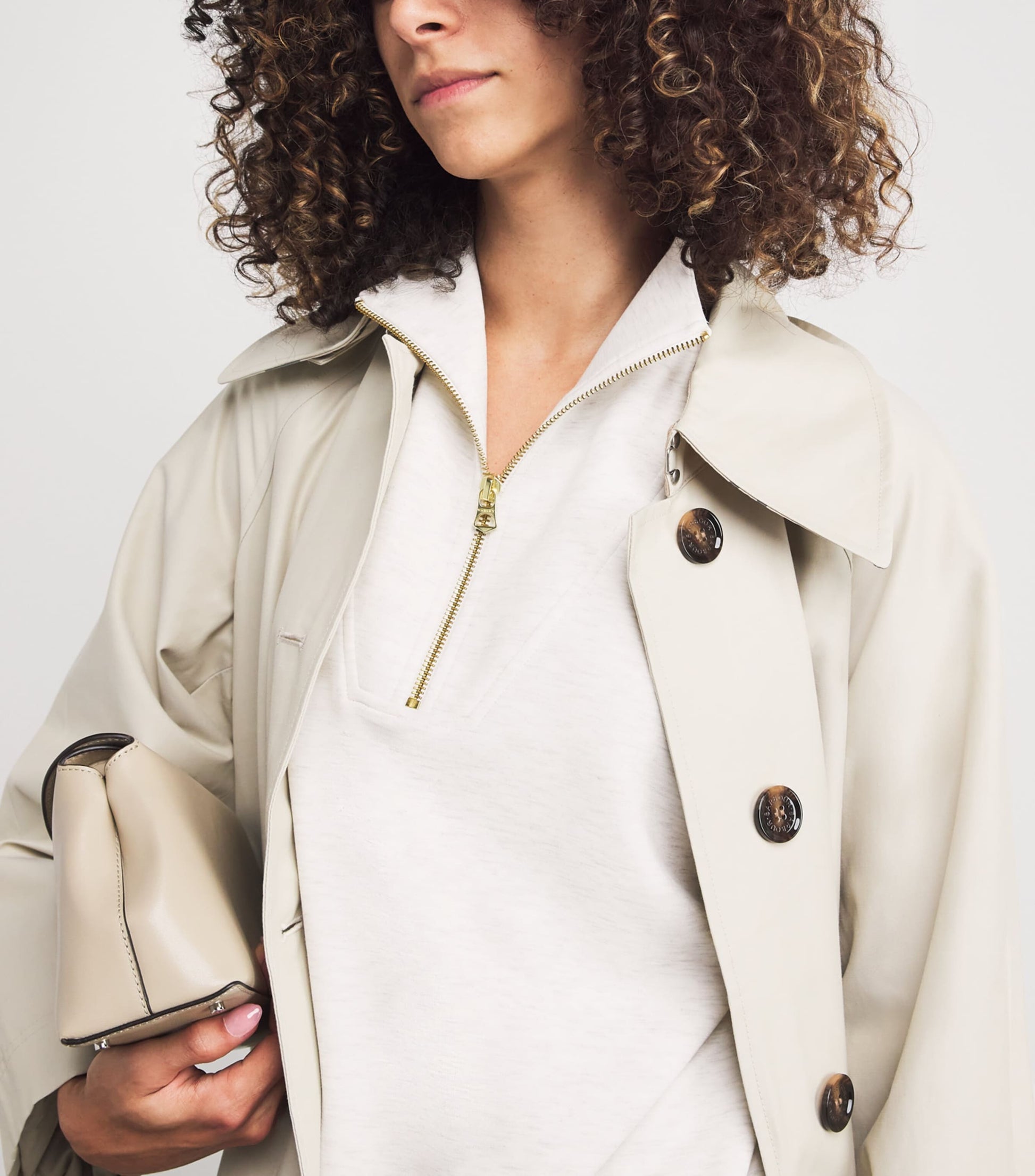 Ivory DoubleSoft Hawley Half-Zip Sweatshirt