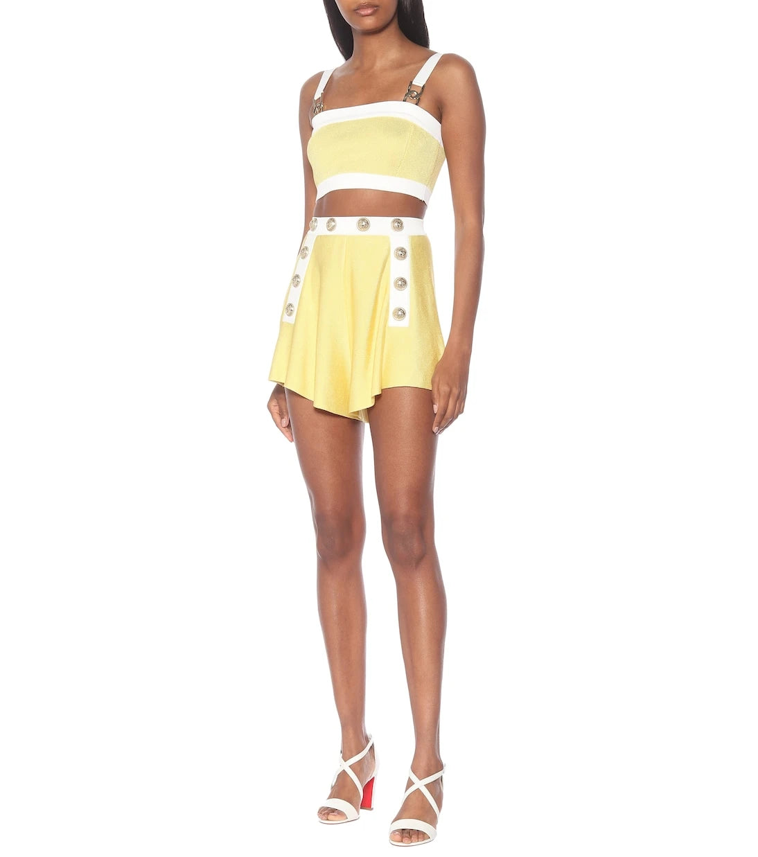 Balmain - High-rise knit shorts