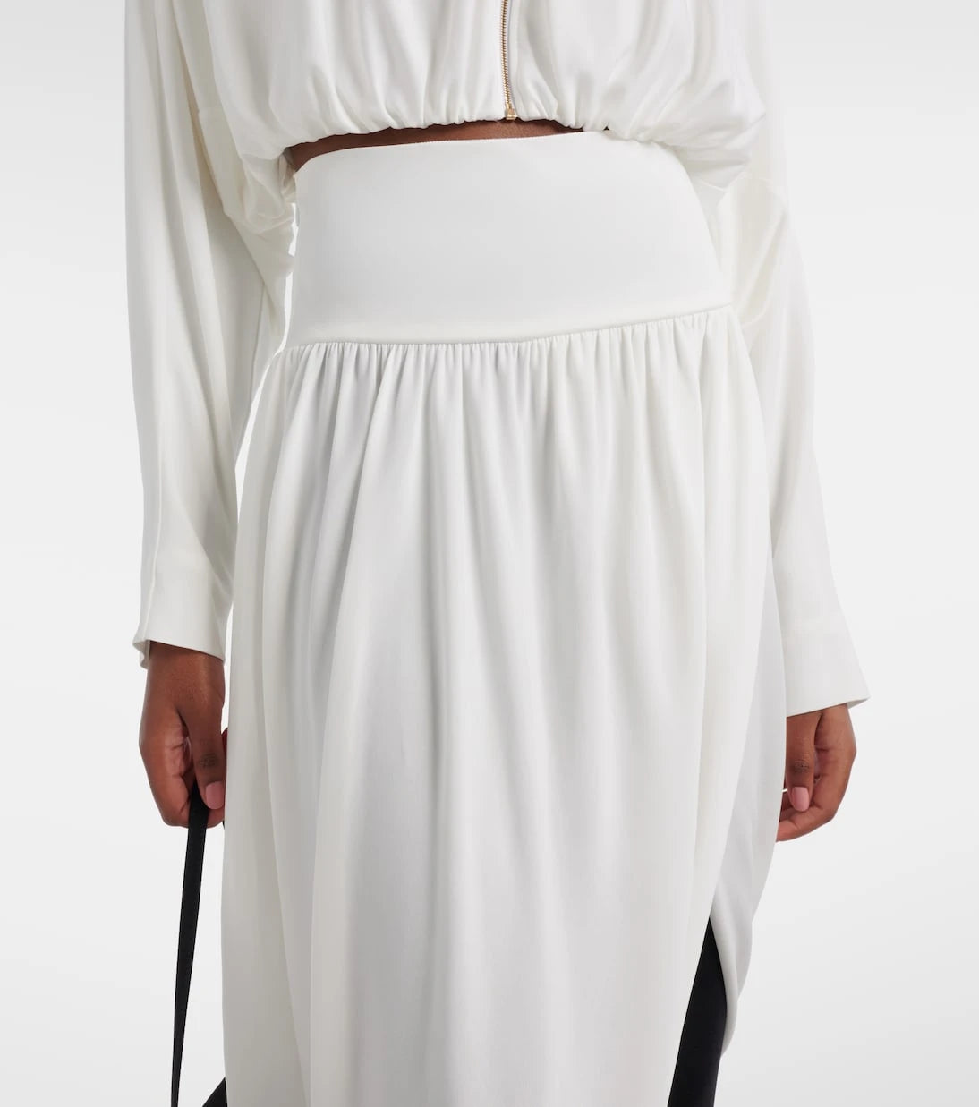 Alaïa - Asymmetric jersey midi skirt