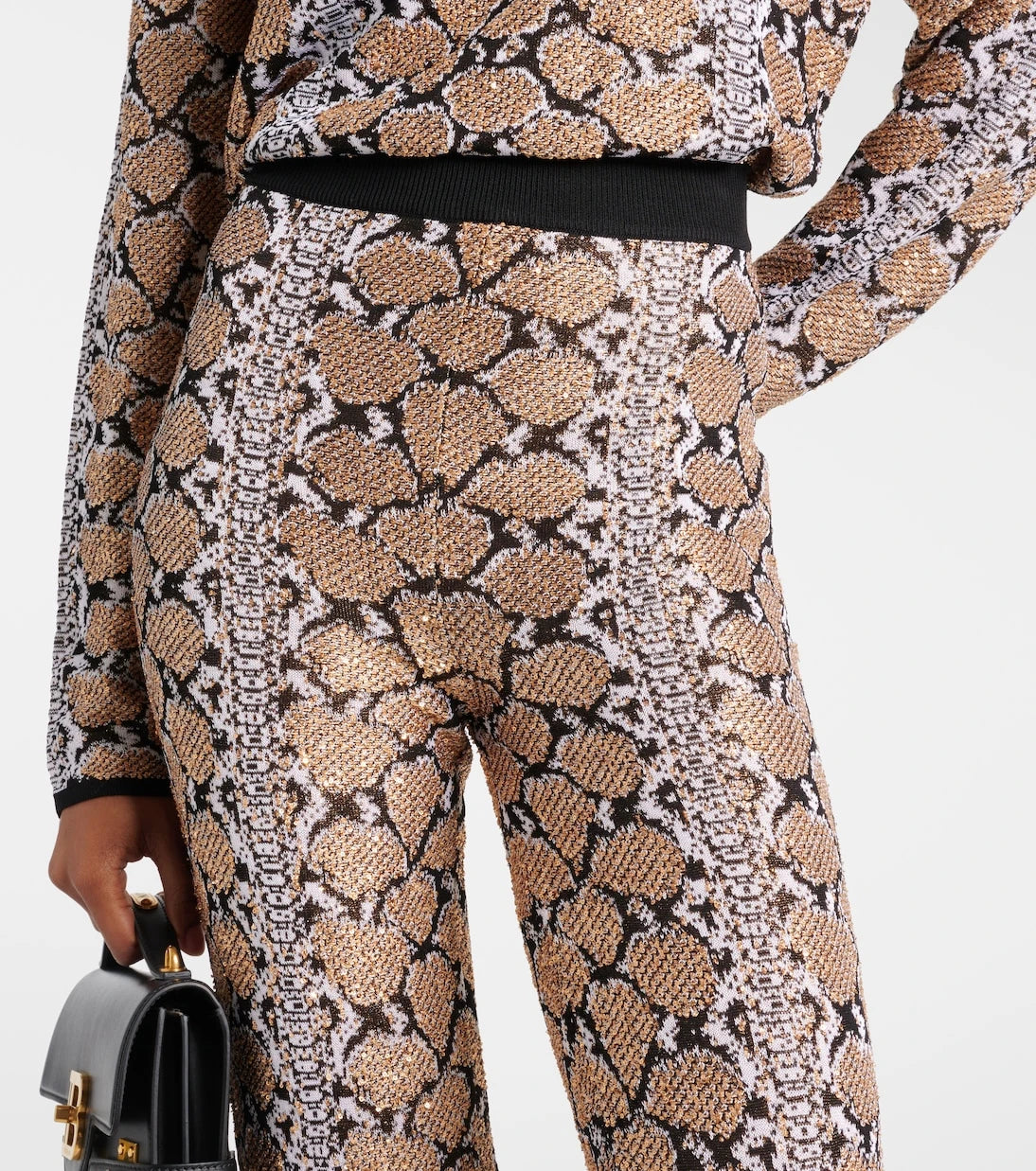 Balmain - Snake-print flared pants