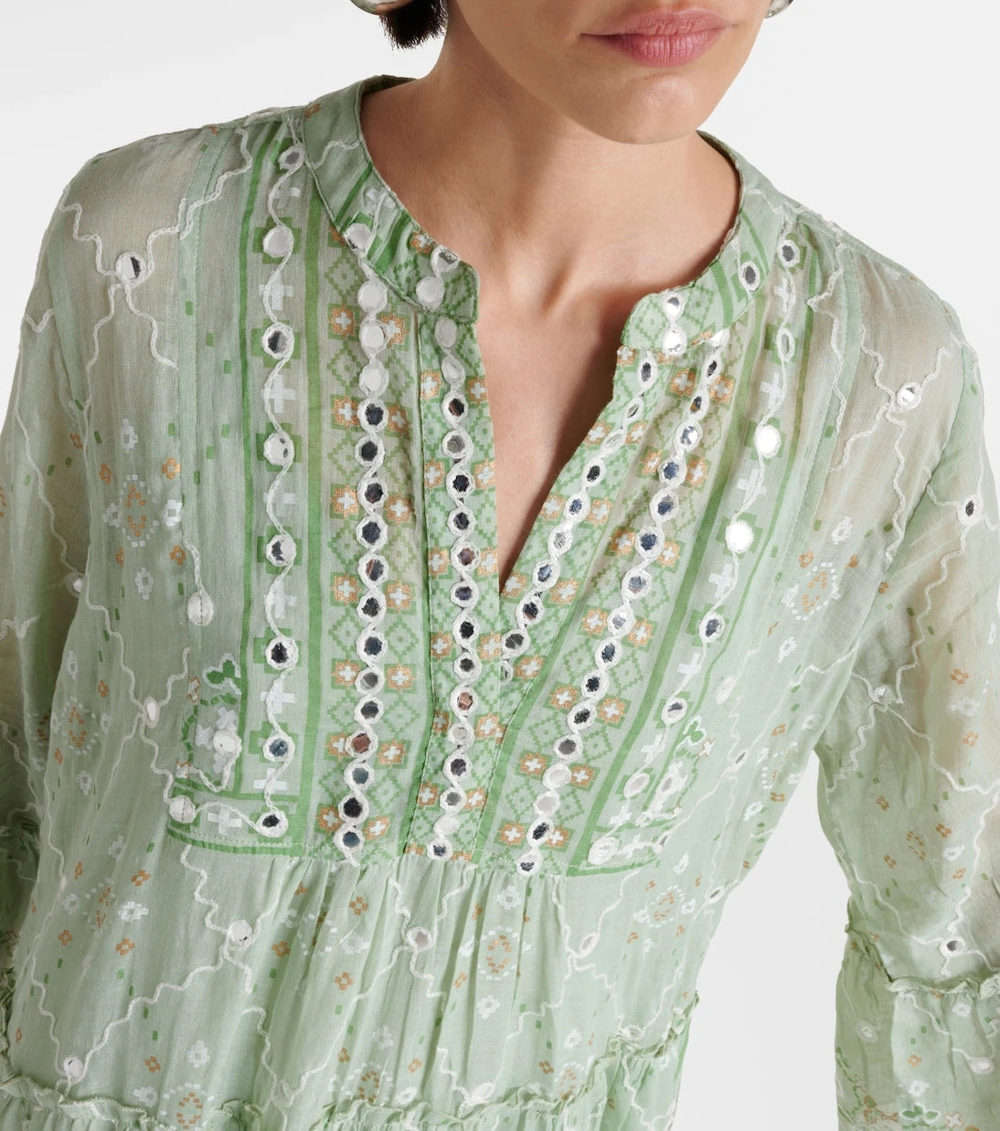 Juliet Dunn - Embroidered cotton minidress