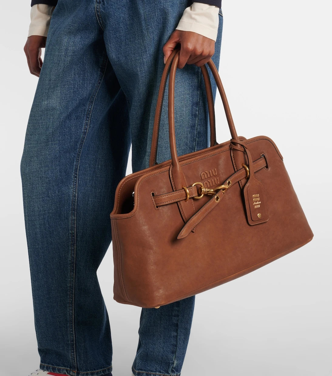 Miu Miu - Aventure Large leather tote bag