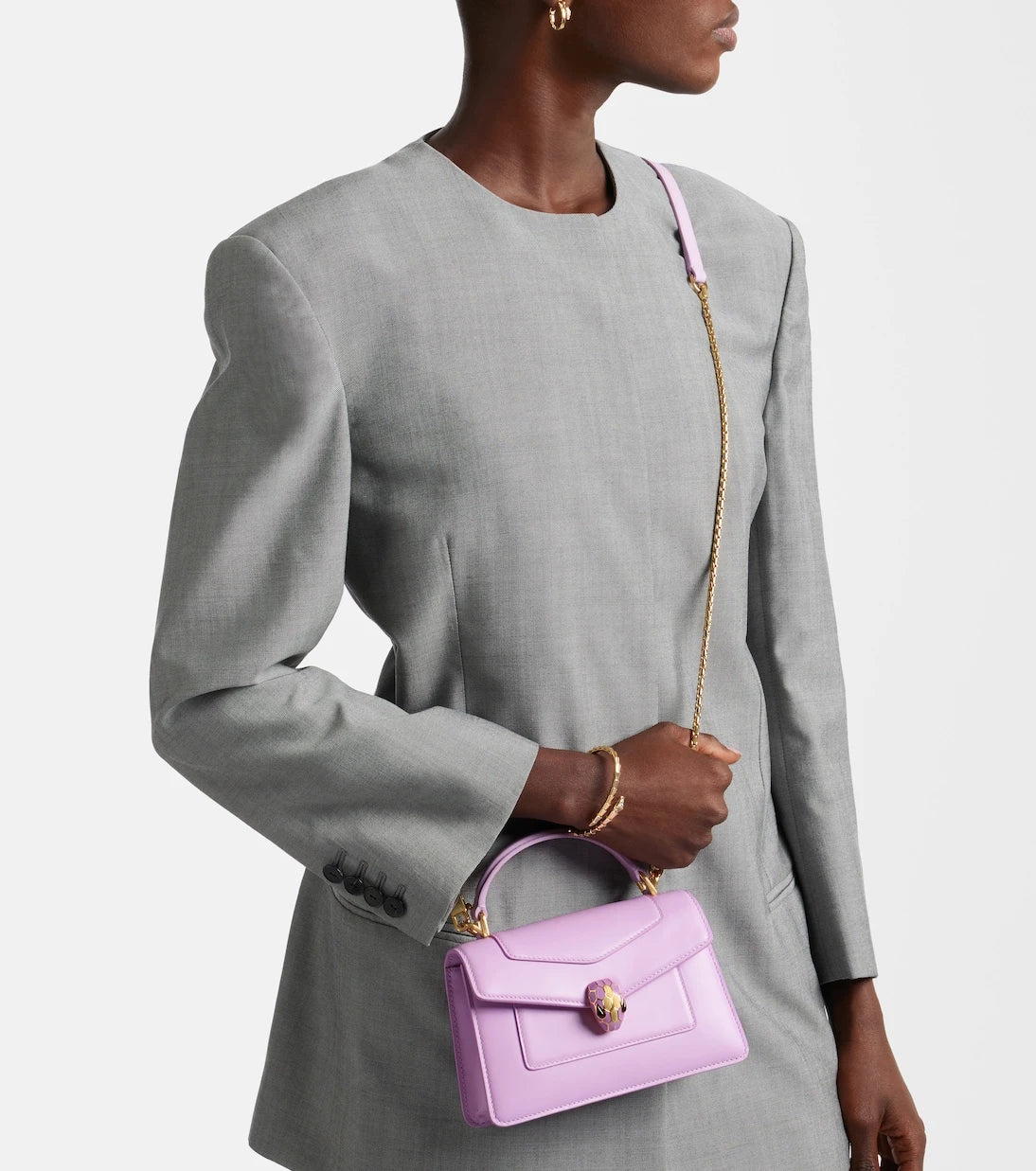 Bvlgari - Serpenti Forever Mini leather top-handle bag