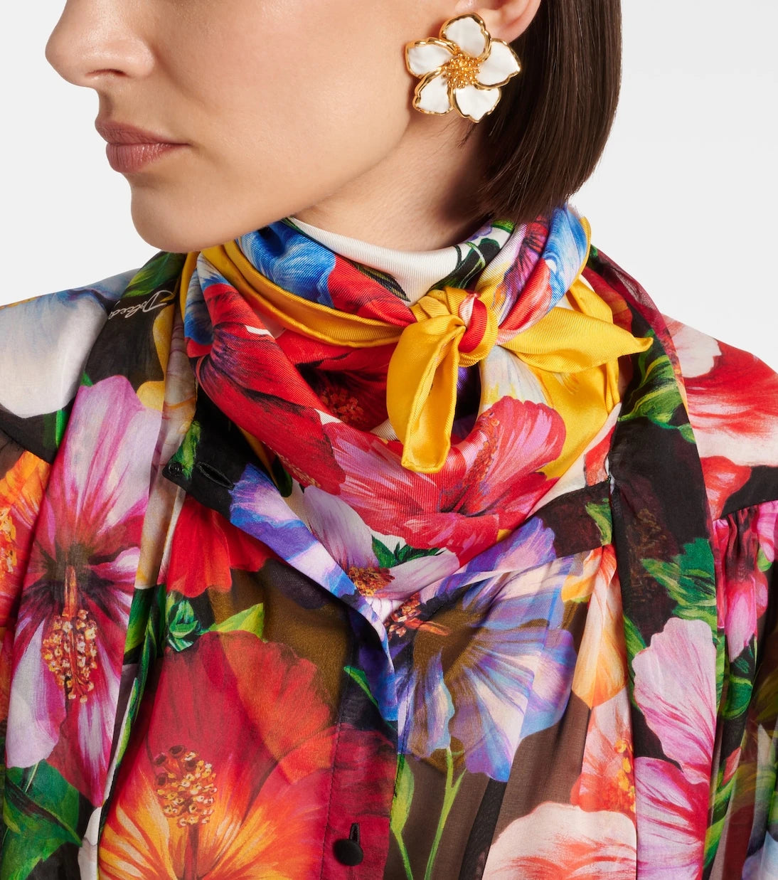 Dolce&Gabbana - Floral silk twill scarf