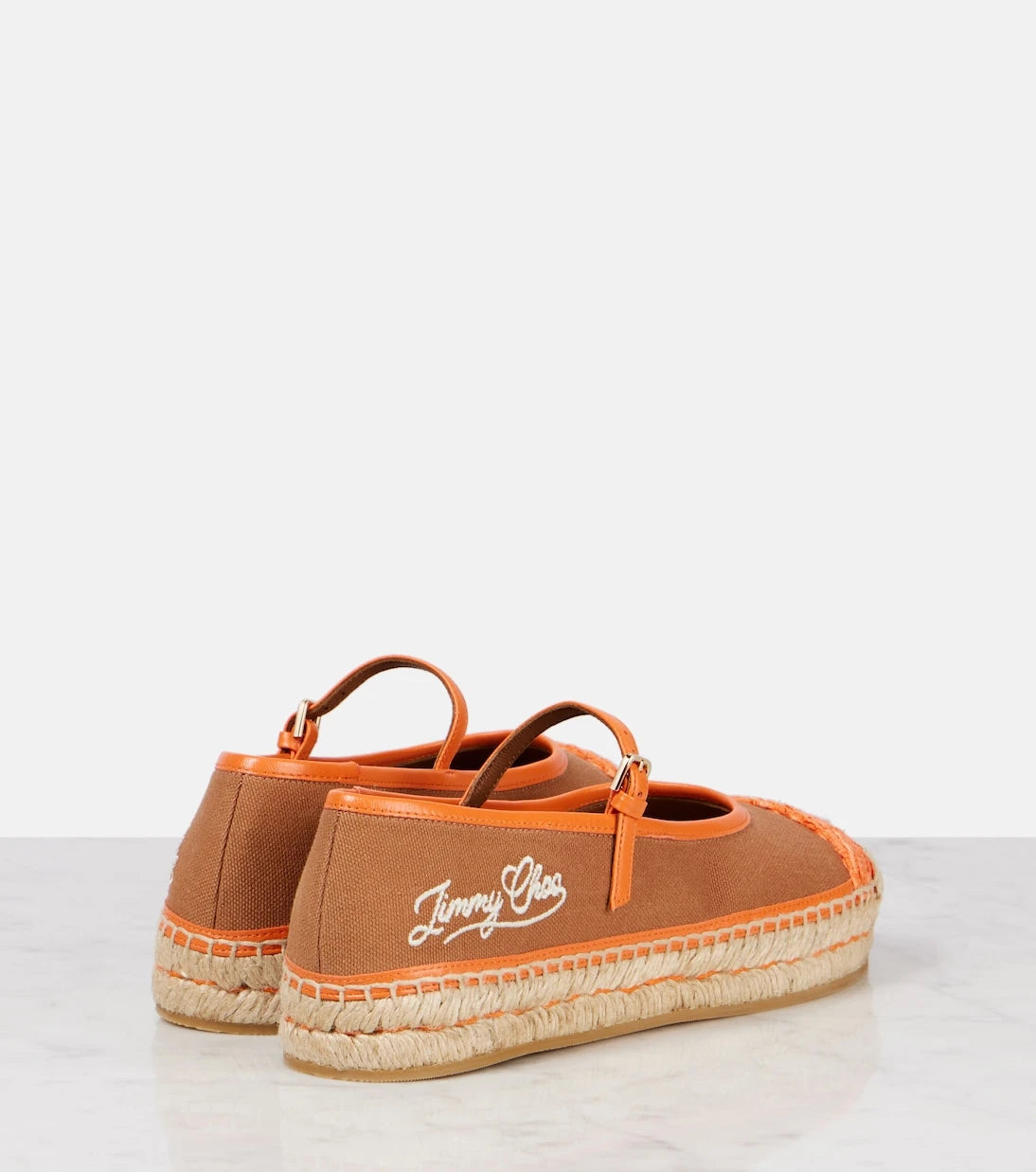 Jimmy Choo - Aciel leather-trimmed canvas espadrilles