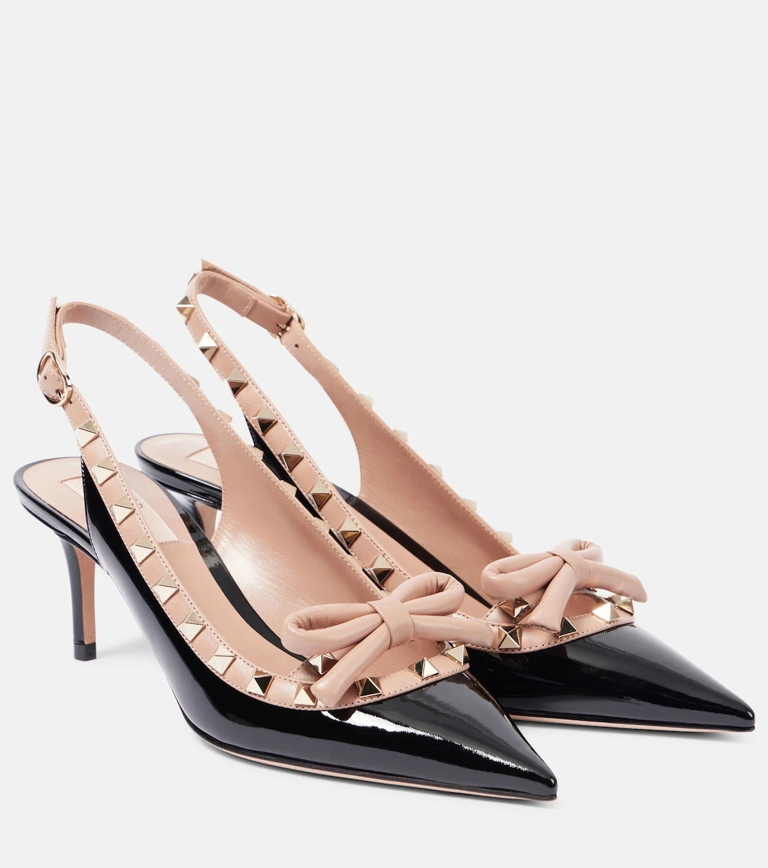 Valentino Garavani - Rockstud 60 patent leather slingback pumps