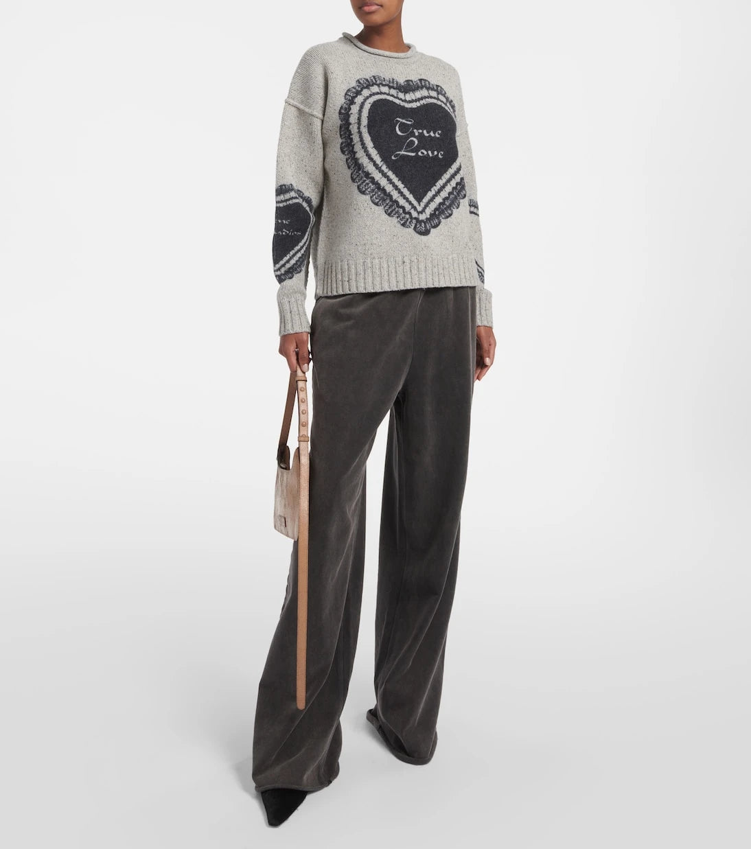 Acne Studios - بنطال Felin قطني بقصة أرجل واسعة