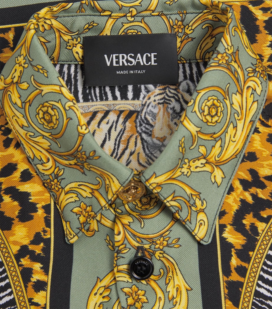 Versace Kids Silk Twill Wild Cats Shirt (6-14 Years)
