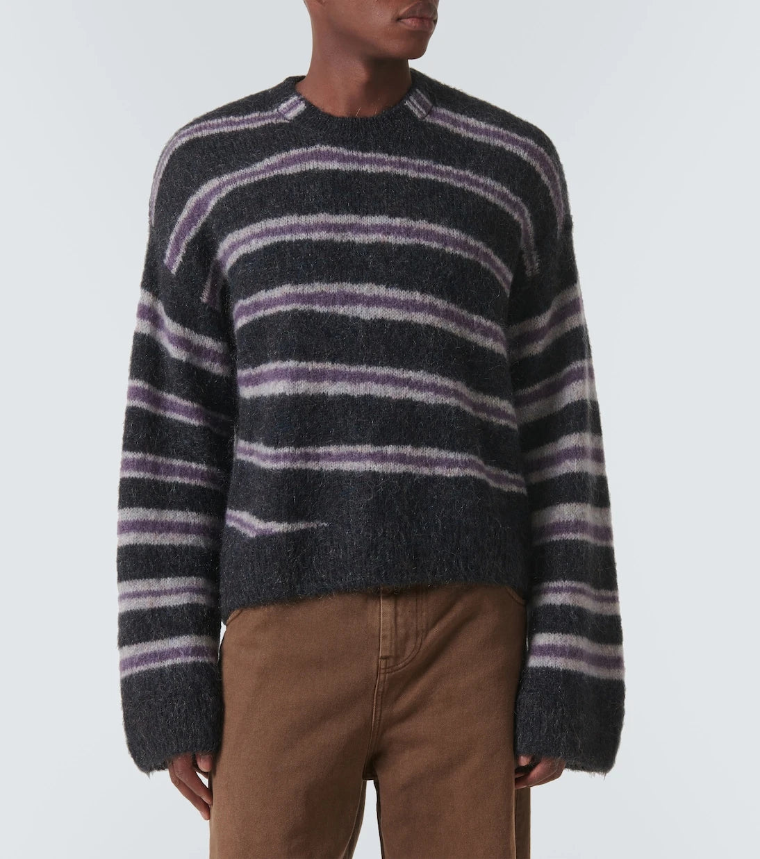 Acne Studios - Çizgili yün ve moher karışımı kazak