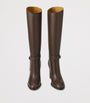 Ralph Lauren Collection Brown Leather Donnely Knee-High Boots 90