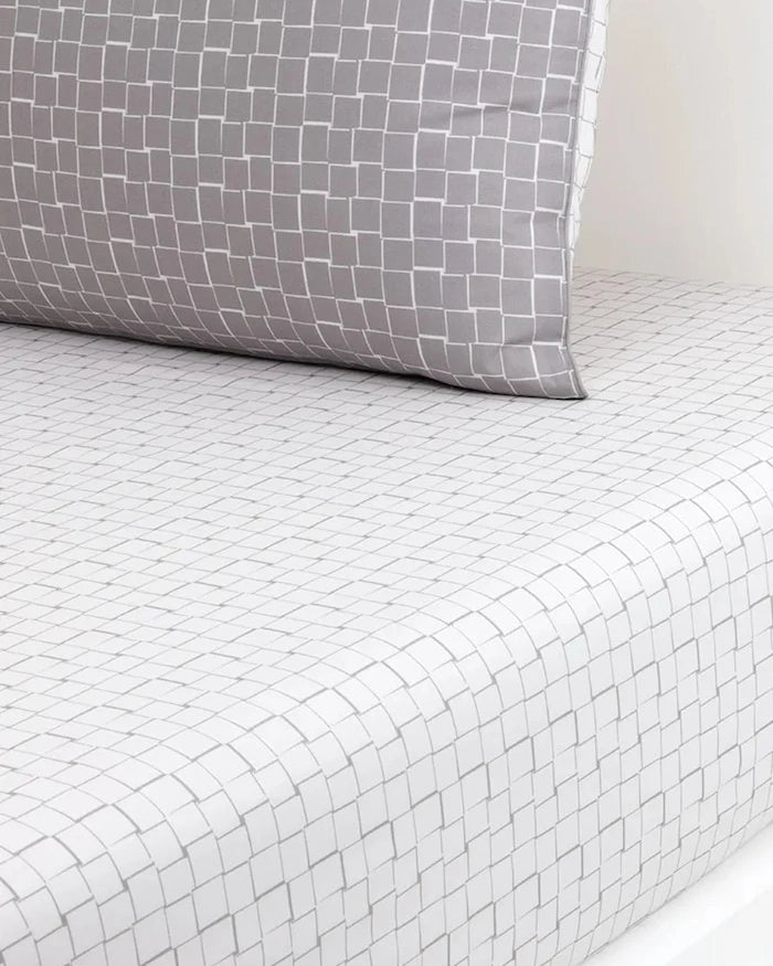 Lacoste L BLOCK Greige Lastikli Pamuklu Çarşaf 90 x 200 cm