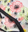 Floral-Embroidered Azalea Thong 0100 BLACK