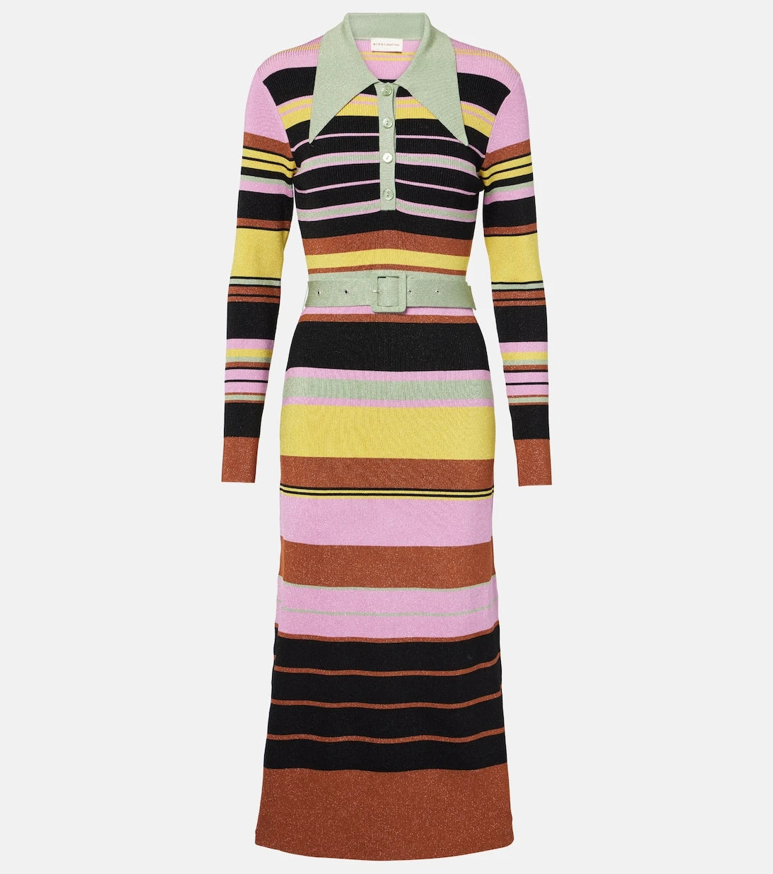 Rixo - Striped metallic midi dress