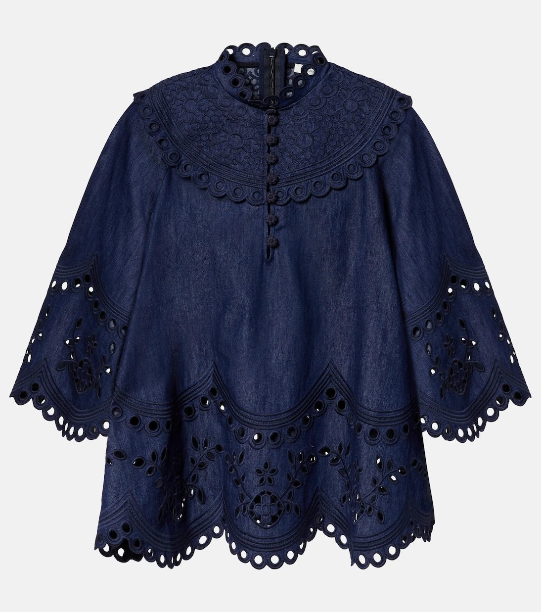 Zimmermann - Mahon broderie anglaise denim top