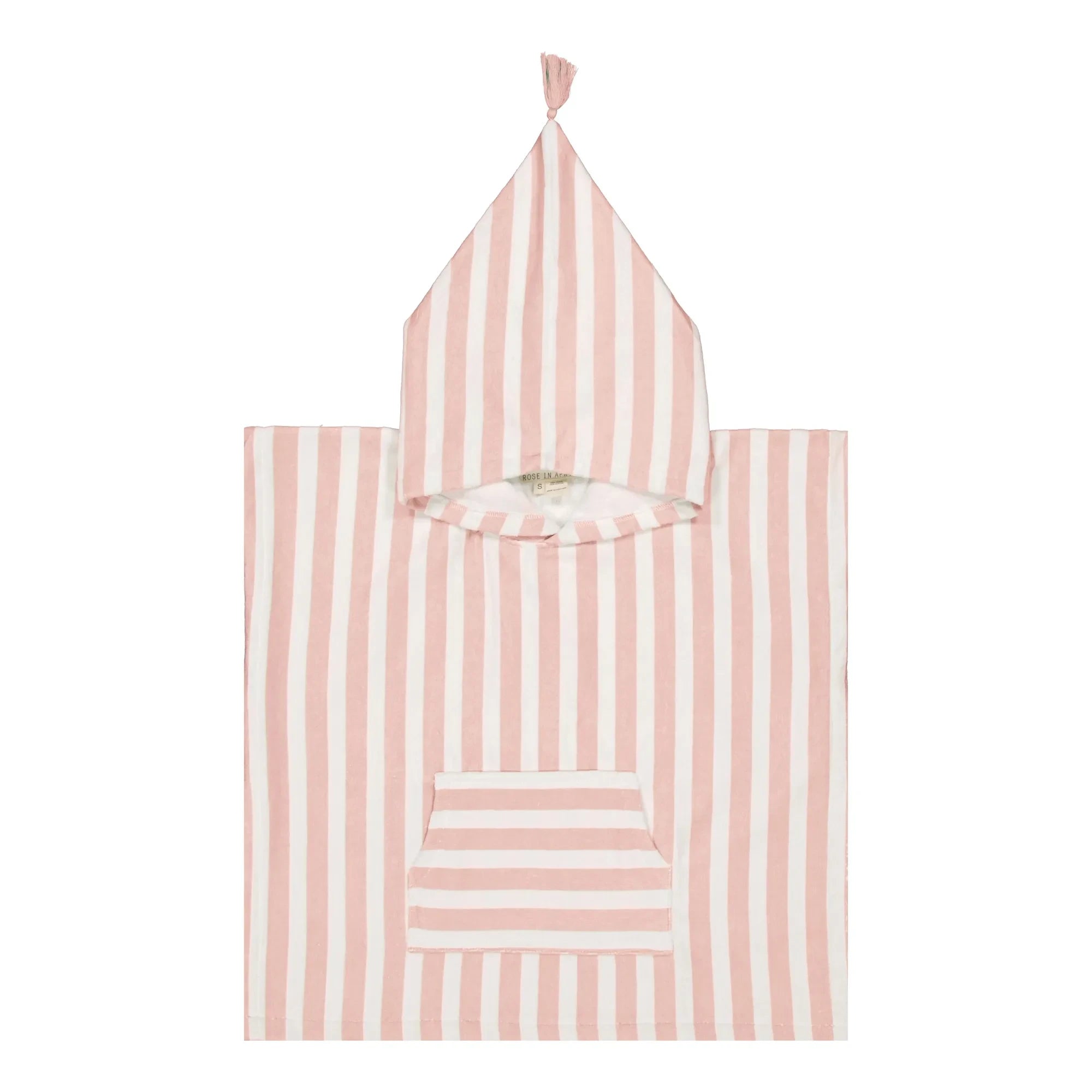 Rose in April - Suzon striped bathing poncho | Pale Pink