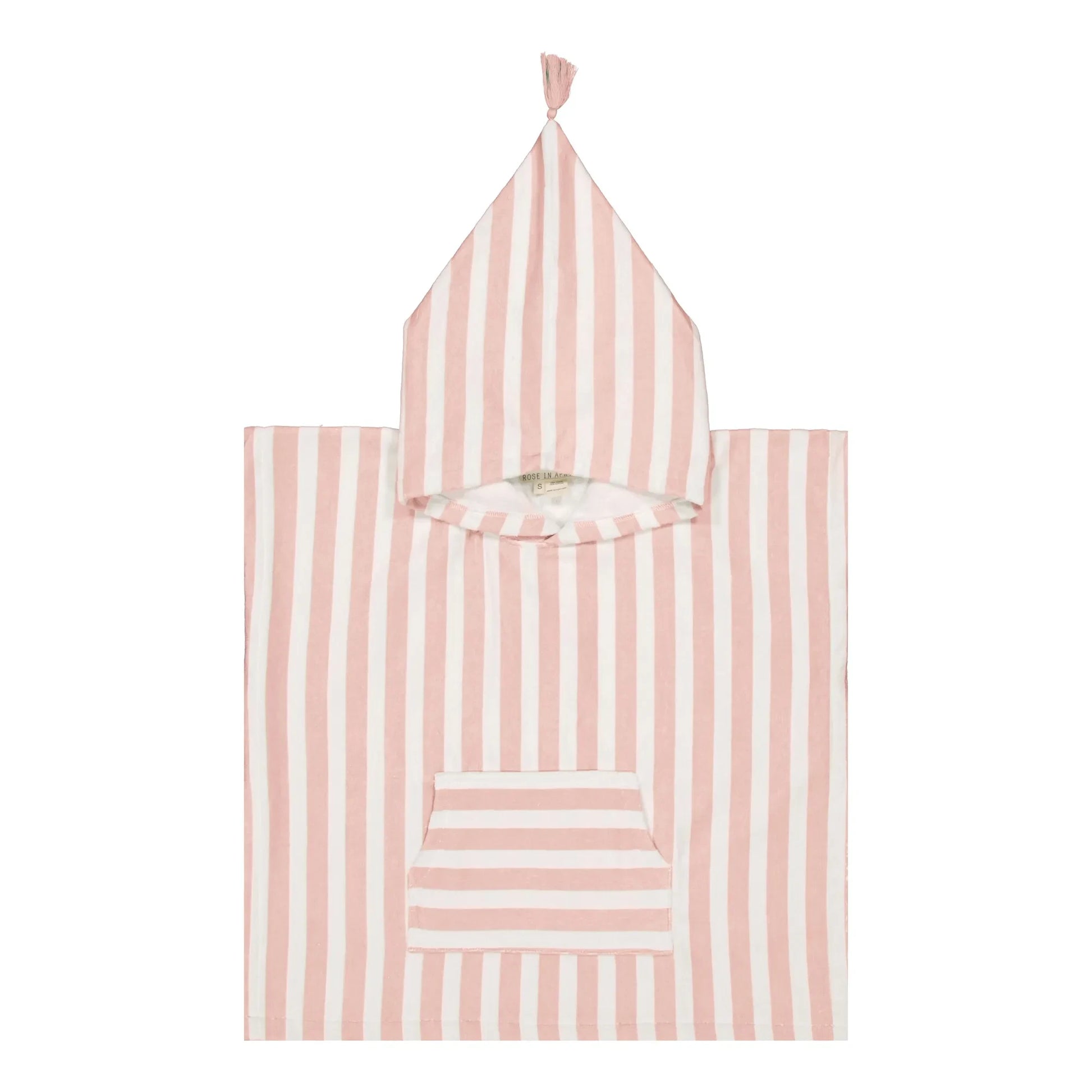 Rose in April - Suzon striped bathing poncho | Pale Pink