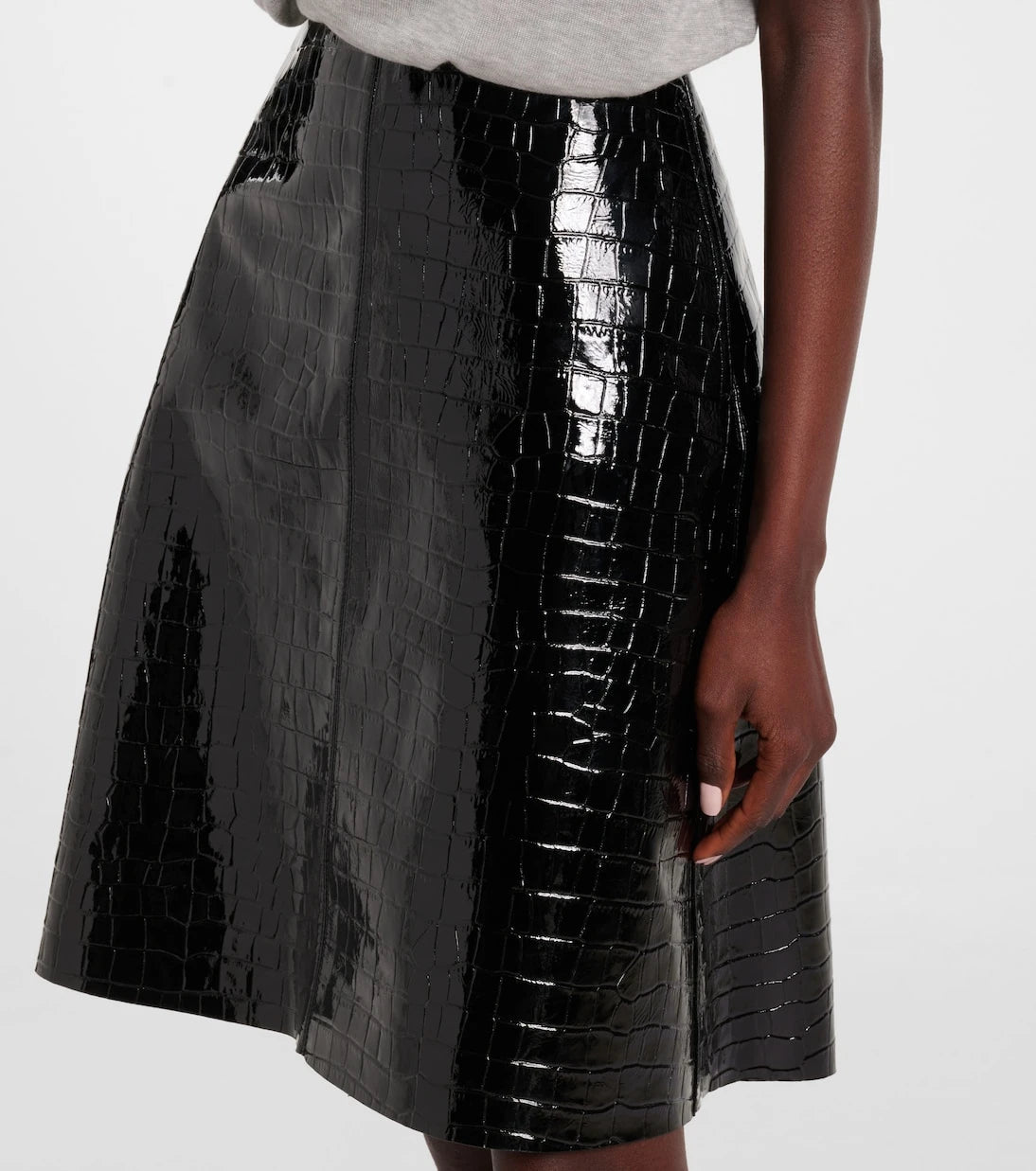 Toteme - Croc-effect leather miniskirt