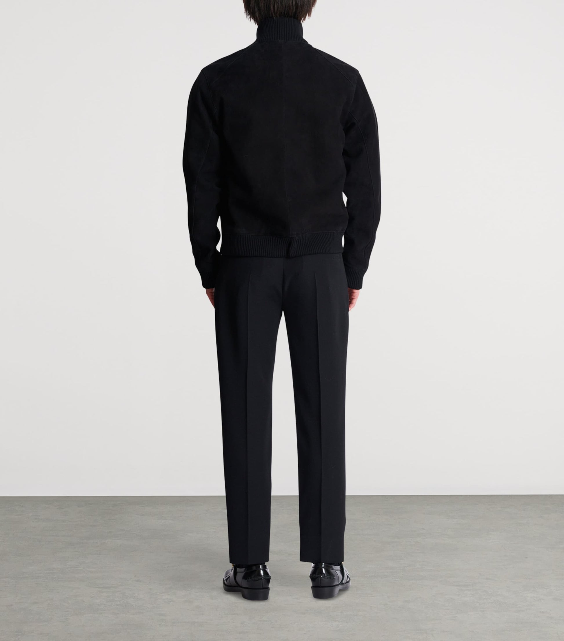 Black Suede College Emblem Jacket